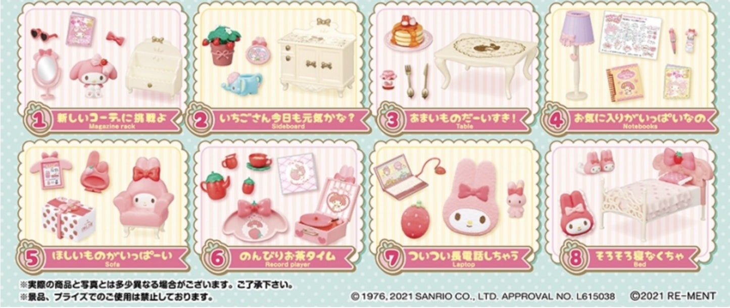 Re-ment Miniatures Sanrio My Melody's Room - No.1